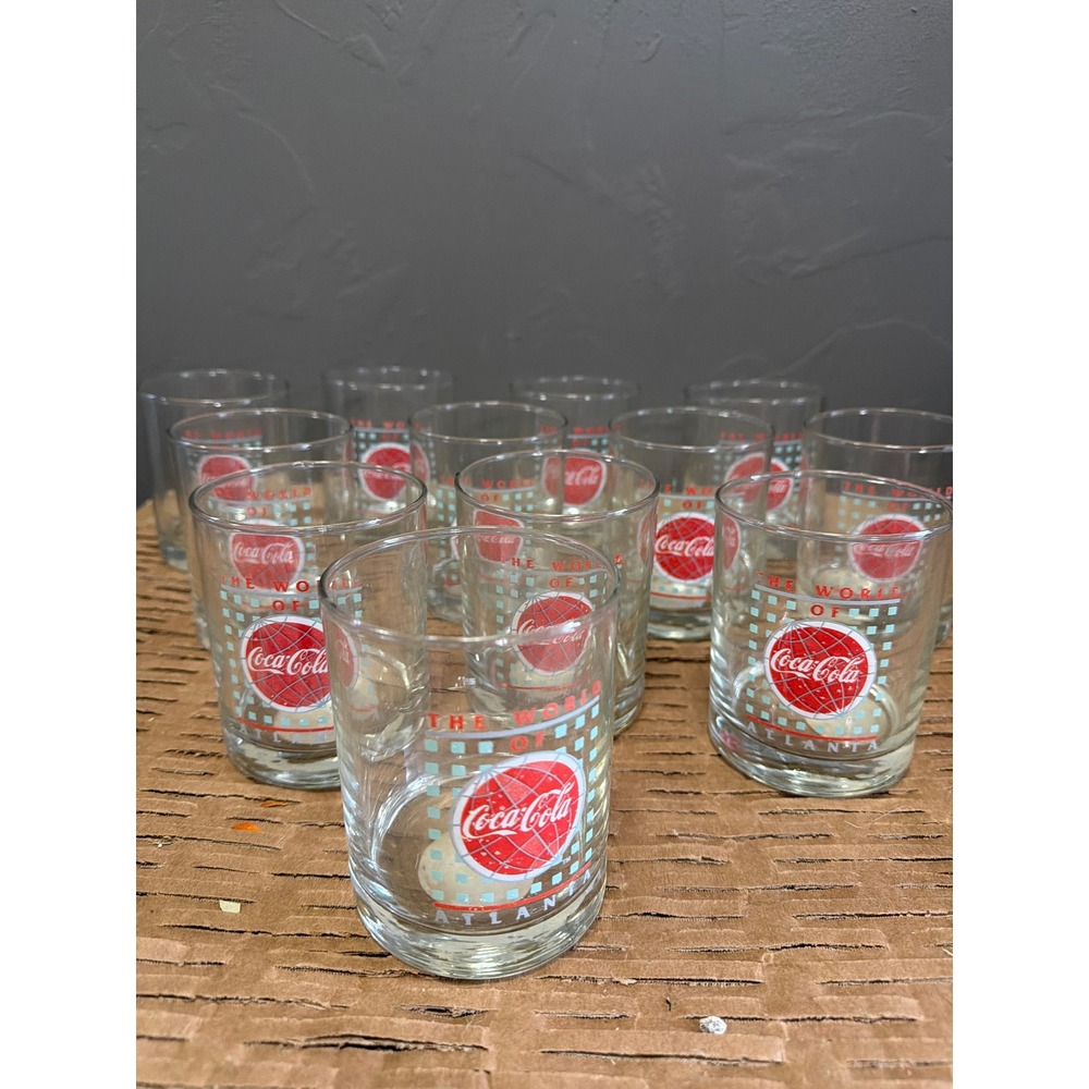Vintage Coca-Cola The World of Atlanta Glasses Set of 12 Indiana Glass Co USA